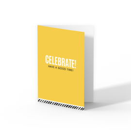 Celebrate! oker greeting cards met enveloppe - 10 stuks