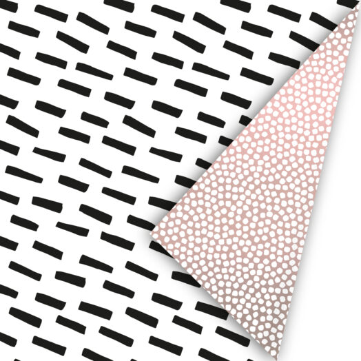 Cadeaupapier Open Spaces zwart/wit/oudroze | CollectivWarehouse