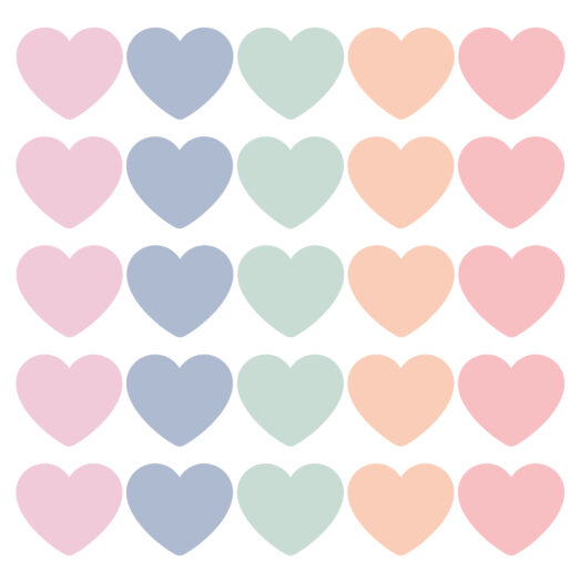 Cadeaustickers pastel mix hearts | CollectivWarehouse