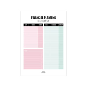 Financial Planning A5 noteblock | Studio Stationery