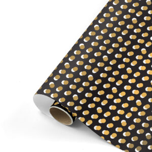 Cadeaupapier Dots zwart/goud 70x200 cm | Studio Stationery