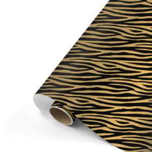 Cadeaupapier Zebra zwart/goud 70x200 cm | Studio Stationery