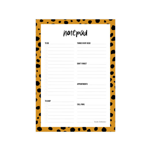 Notepad Cheetah | Studio Stationery