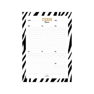 A5 Noteblock Sticker planner zebra | Studio Stationery