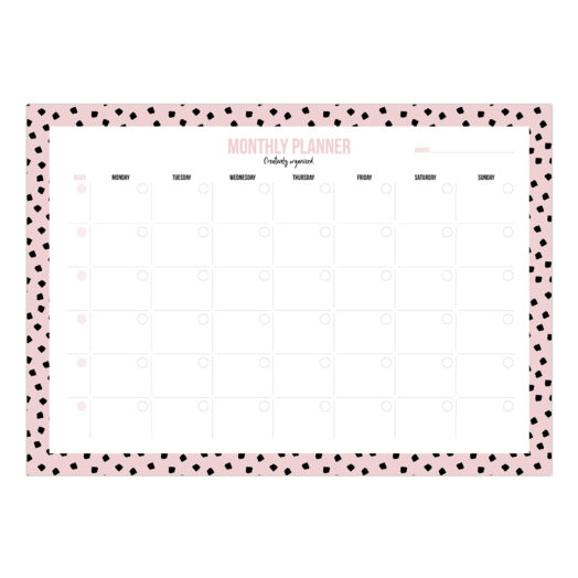 A3 Monthly Planner Dots pink | Studio Stationery