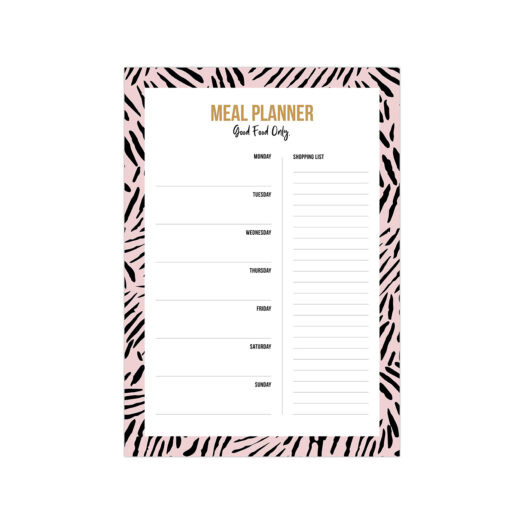 A5 Mealplanner Leaves pink | Studio Stationery