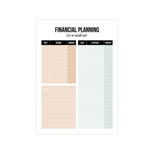 Financial Planning '22 A5 noteblock | Studio Stationery