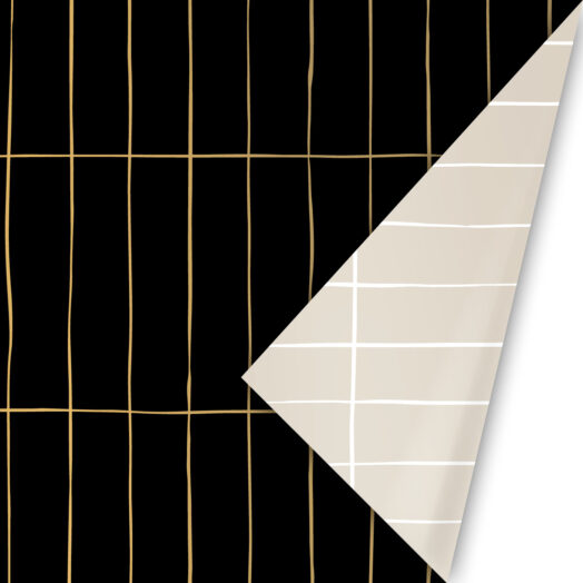 Cadeaupapier Slim Tiles Zwart/goud | CollectivWarehouse