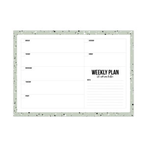 A4 Weekly Plan Random Spots green | Studio Stationery