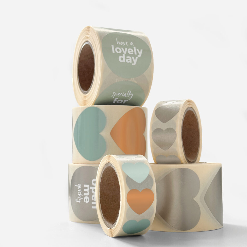 Champagne Hearts cadeaustickers 5cm op rol 500 st | CollectivWarehouse