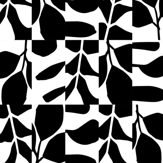 Zijdepapier Abstract Botanics zwart/wit | CollectivWarehouse