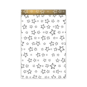 Super Stars - Cadeauzakjes 17x25cm 200st - zwart/wit