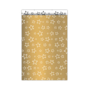 Super Stars - Cadeauzakjes 17x25cm 200st - goud/wit
