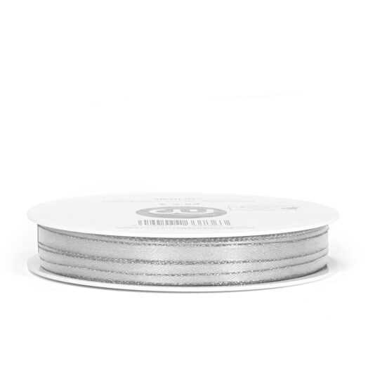 Satijnlint goudband - 6mm - 25m - zilver | CollectivWarehouse