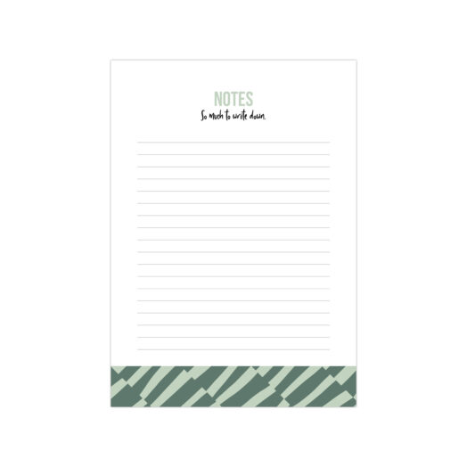 A5 Noteblock Notes Bold lines groen/salie | CollectivWarehouse