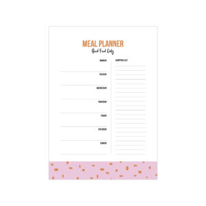 A5 Noteblock Mealplanner Minimal Dots roze/roest | CollectivWarehouse