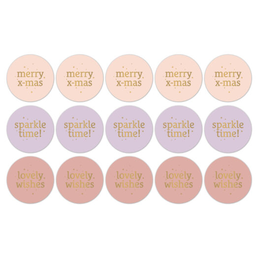 Xmas Text Mix '25 cadeaustickers op rol - 500 stuks - Afbeelding 3