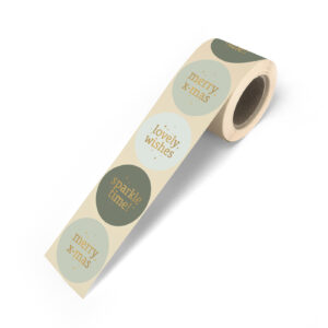 Xmas Text mix '25 - Cadeaustickers op rol 500 - green