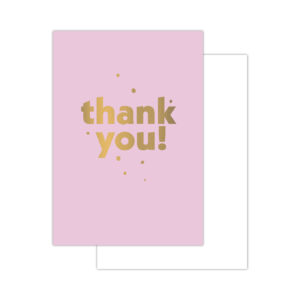 Basics minikaartjes - 20 stuks - thank you - roze